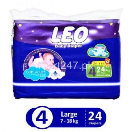 Leo Baby Diaperss Soft & Dry Size 4 (24 Pcs)
