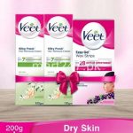 Home Salon kit Free Face Wax Strips with Two Veet Silk & Fresh Cream Dry 100 gm