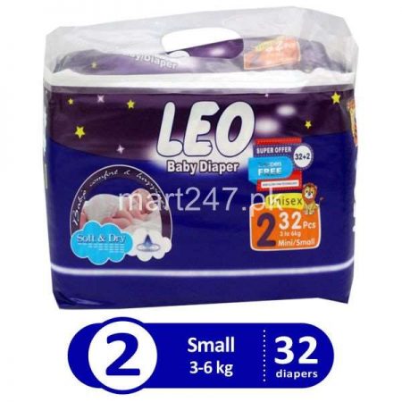 Leo Baby Diaperss Soft & Dry Size 2 (32 Pcs)