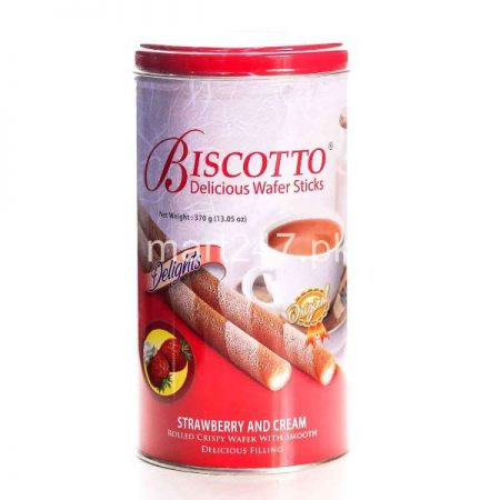 Delight Biscotto Wafers Sticks 370 G Strawberry & Cream
